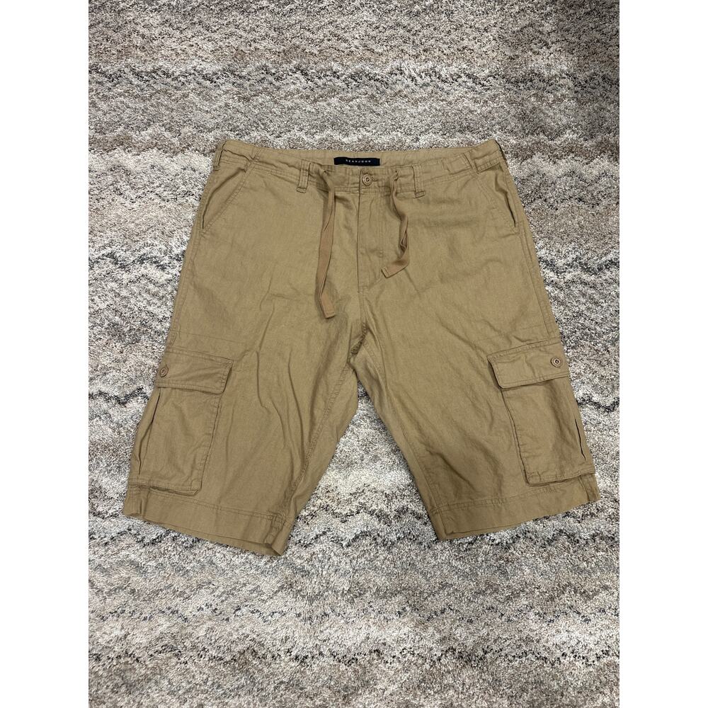 Sean John Y2K Beige Baggy Cargo Linen Shorts Men’s Size 40W